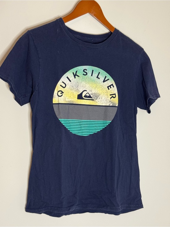 Quiksilver Other - Quiksilver Navy Short-Sleeve Tee with Yellow, Green and Teal Logo